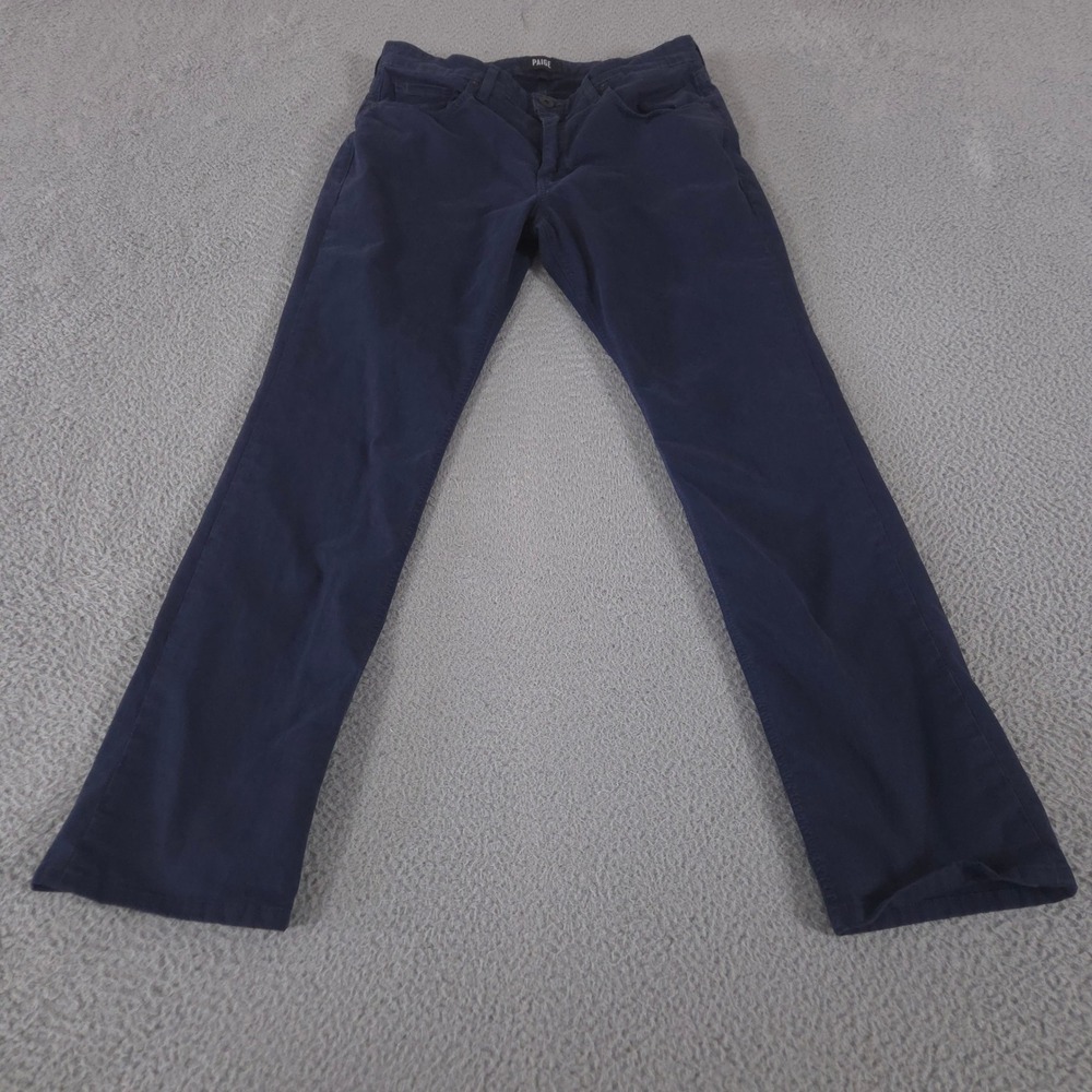 Paige Jeans Mens 32x32 Navy Normandie Straight Leg Cotton Stretch Made in USA